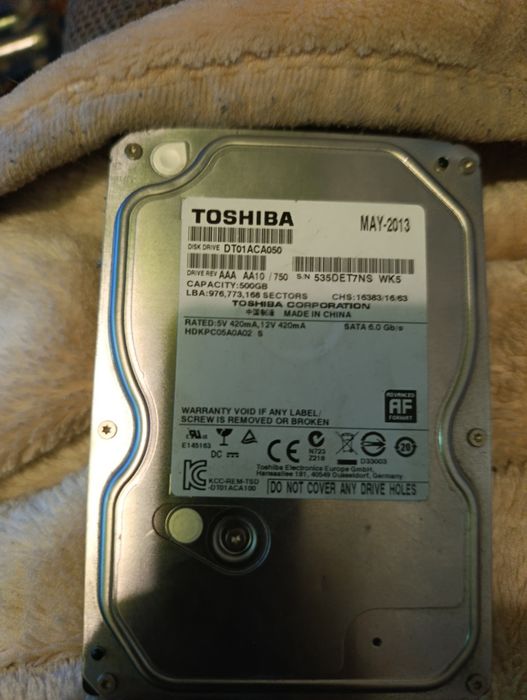 жесткий диск 3.5" Toshiba 500GB