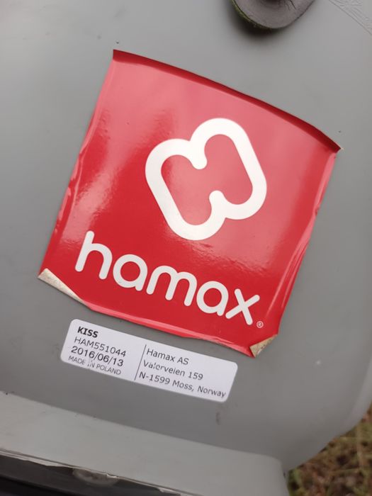 Fotelik rowerowy Hamax kiss max 22kg