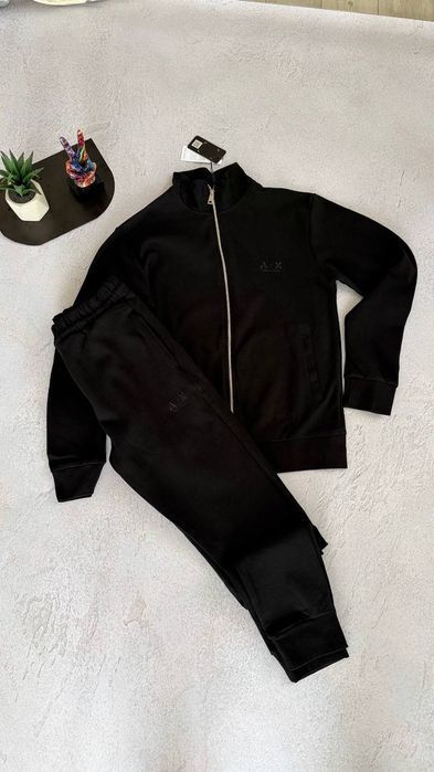 Мужской  чоловічий Спортивний костюм Armani Black EA7 boss чорний  та синій  колір