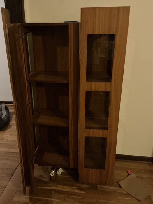 Cristaleira/Vitrine c/ Portas de Vidro 160×80×50 —Como Nova -Gondomar