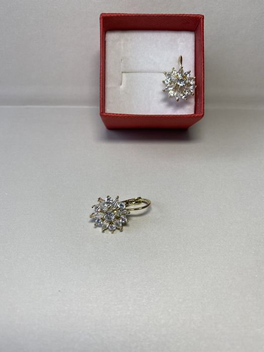 NOWE Kolczyki ślubne wiszące biżuteria ślubna złote