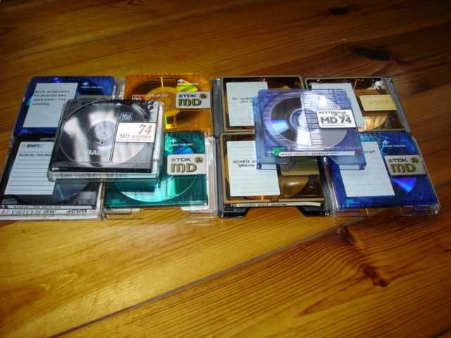 MiniDyskietki 20sztuk Sony Tdk Basf 74minut stan bardzo dobry+naklejki