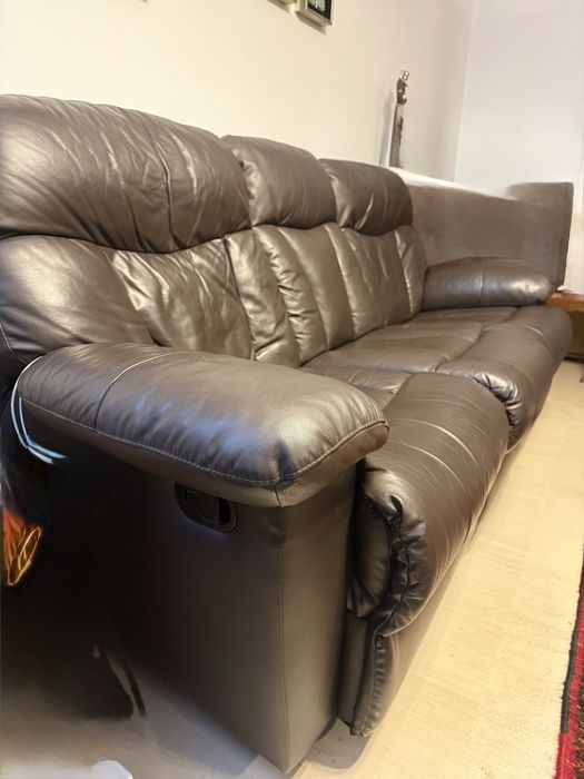 Sofás duo em pele sintetica castanha chocolate