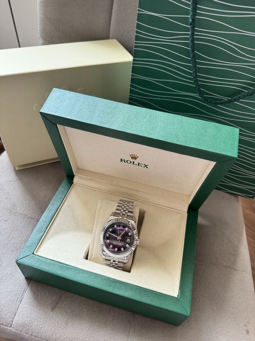 Годинник Rolex, чорний з камінцями, ідеальний подарунок