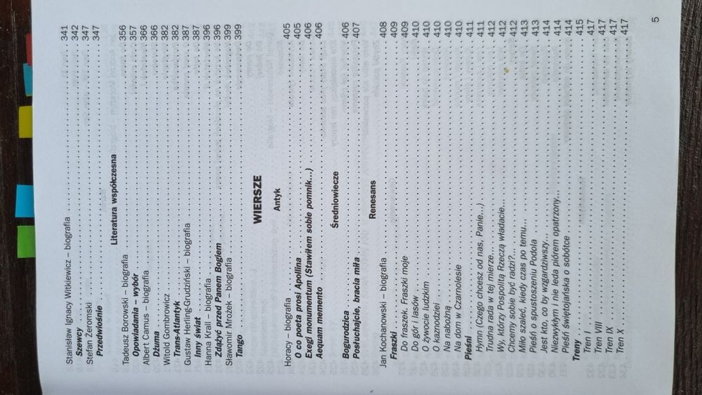 Opracowania lektur i wierszy.