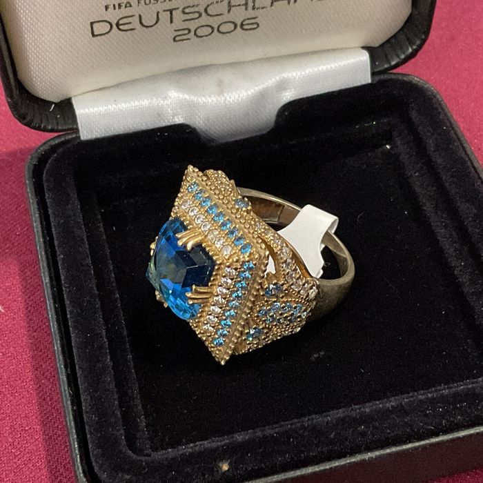 Anel prata banhado a ouro tam,19 mm