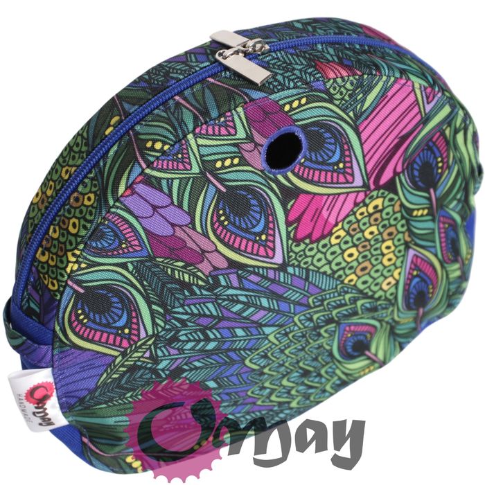 Chabrowy organizer OBAG MOON LIGHT pawie pióra 2 kieszenie wkład OMAY