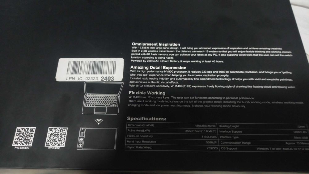 Wireless graphics tablet - HUION