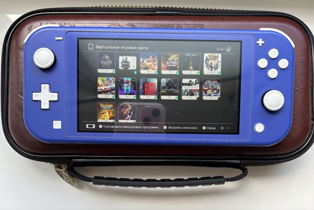 б/в Nintendo Switch Lite синя 32 gb + 128 gb sd