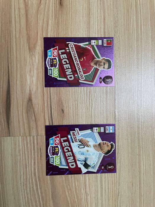 Karty piłkarskie legend world cup Qatar Leo Messi i Cristiano Ronaldo