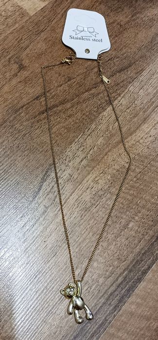 Naszyjnik miś, stal nierdzewna