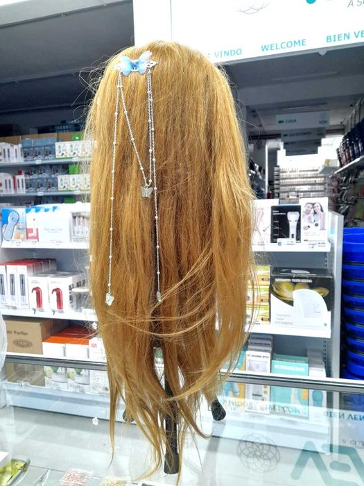Cabeça de Manequim - 80% de Cabelo Real e Suporte para Fixar na Mesa