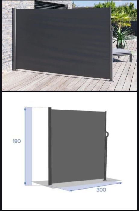 Hesperide Para vento extensível Antao cinza 1,80m x 3m