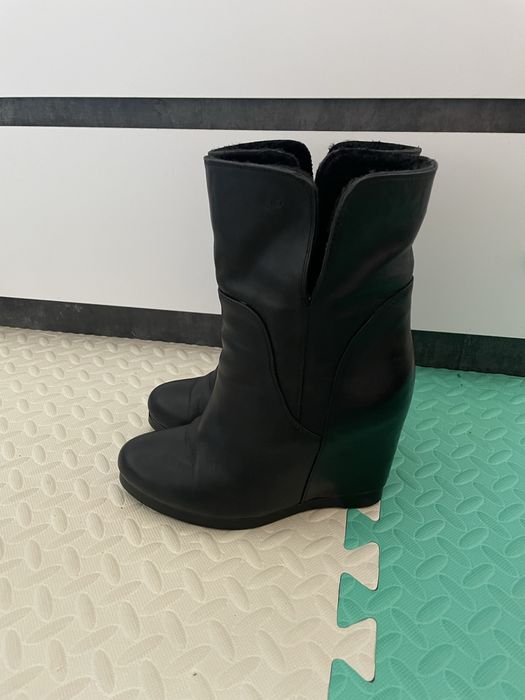 Чоботи жіночі зимові черевики танкетка напів чобітки сапоги полусапожк