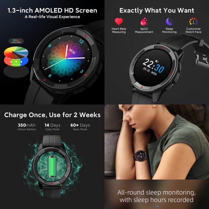 Часы Xiaomi Mibro X1 1.3" Amoled смарт watch BT музыка mi трекер band