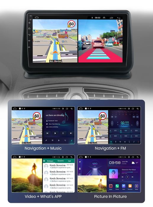 Rádio 9" Renault Clio 3 de2005-14 android CARPLAY WIFI GPS 2/32GB Novo