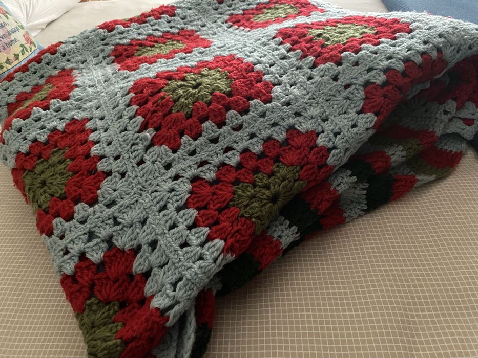 Colcha lã feita à mão cama casal