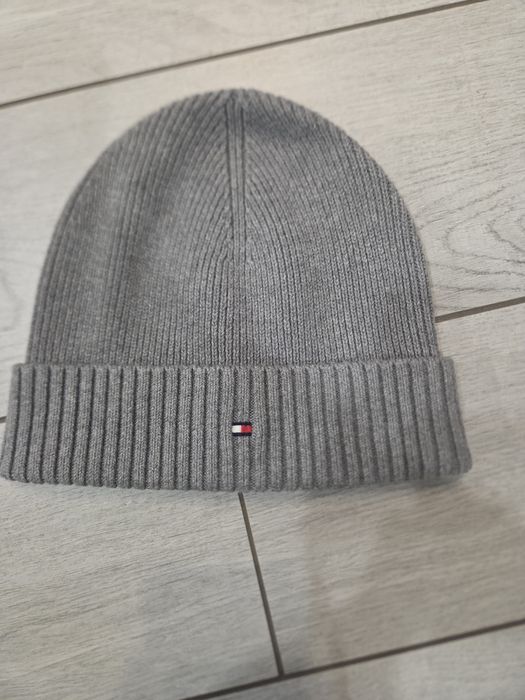 Czapka Tommy Hilfiger – szara, klasyczna