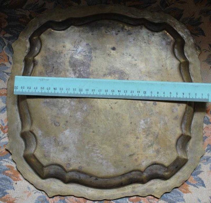 Старовинний товстий піднос бронза подарунок на бронзове весілля