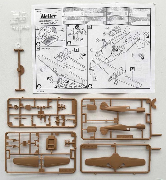 Heller_Messerschmitt Bf 108 B “Taifun”. Esc. 1:72. Completo e como novo.