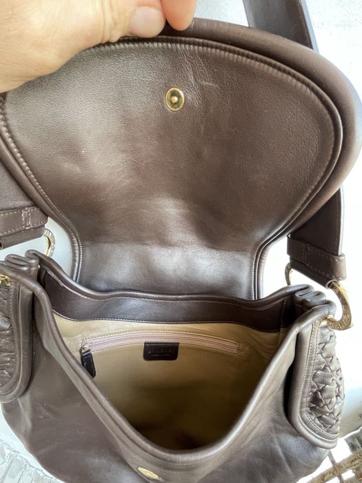 Bvlgari оригинал Bulgari Leoni Brown сумка кожаная