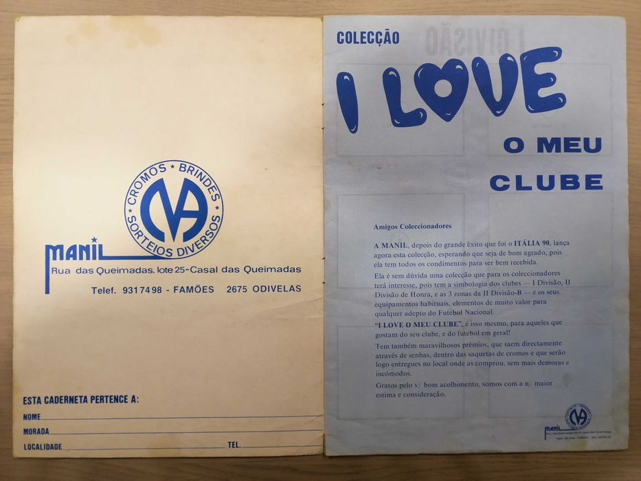 Caderneta Futebol I LOVE o meu clube - Manil [Incompleta]