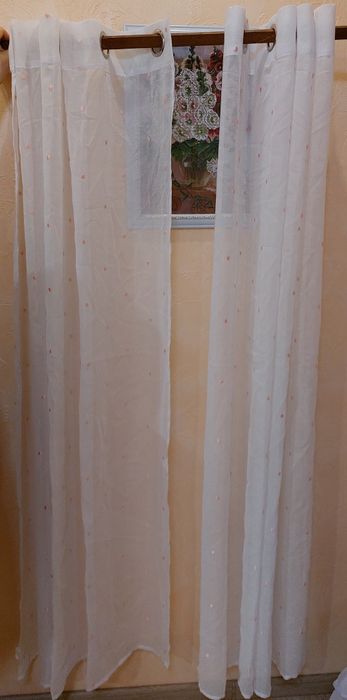 Две Тюль / Шторы белые DECONOVO на люверсах