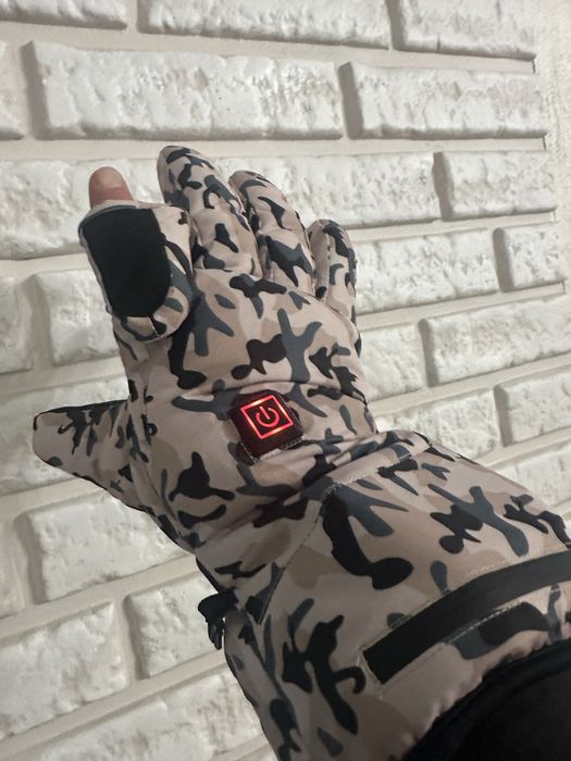 Рукавички з підігрівом зимові перчатки з повербанк камуфляжні