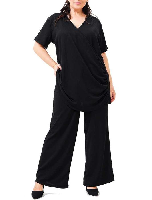 nowy elegancki komplet tunika spodnie proste duzy rozmiar plus size