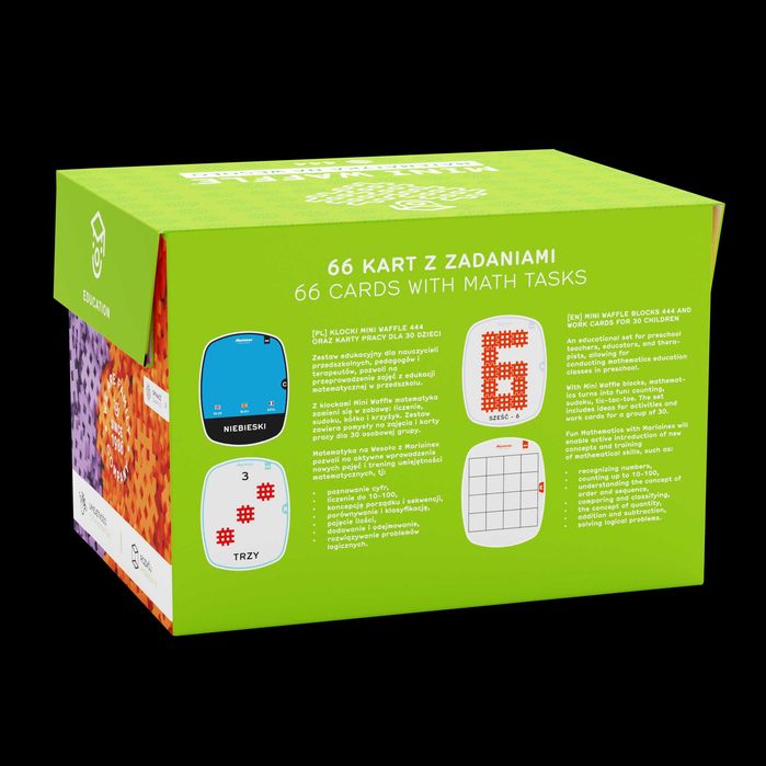 MARIOINEX 906293 Klocki MINI WAFLE EDU Matematyka na wesoło 444 sztuki