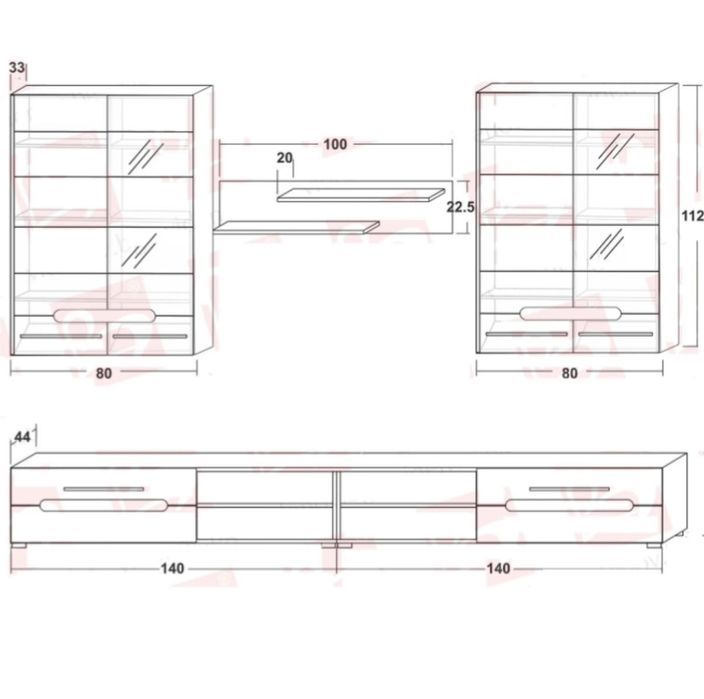 Zestaw mebli, Meblościanka - nowa