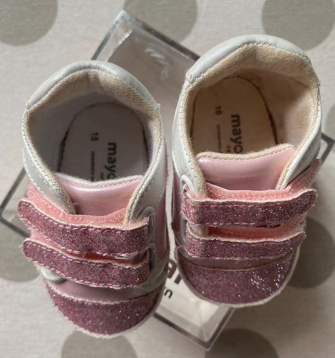 Mayoral - Ténis / Sapatilhas Bebé c/ Brilhantes Rosa - Tamanho 14/15