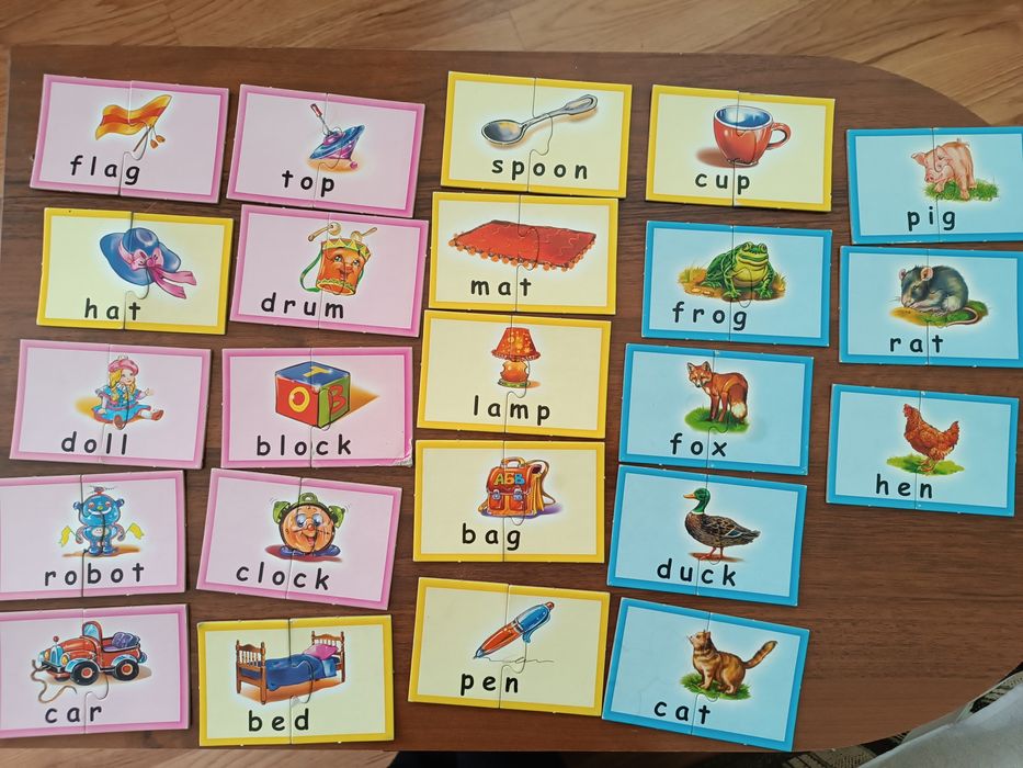 Дитячі пазли: знайди пару на англійській мові,м'які пазли