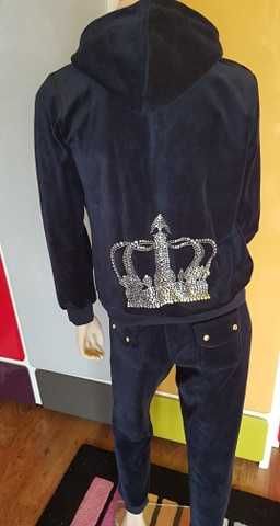 Dres granatowy, welurowy, korona , rozmiar L/XL