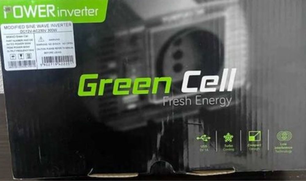 Перетворювач напруги інвертор Green Cell 12B-220B 300/600W