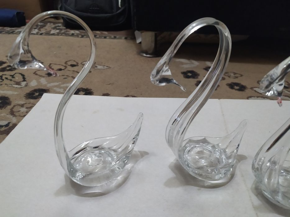 Статуэтка Лебедь СССР,стекло хрусталь,в хорошем состоянии 4шт.250грн.
