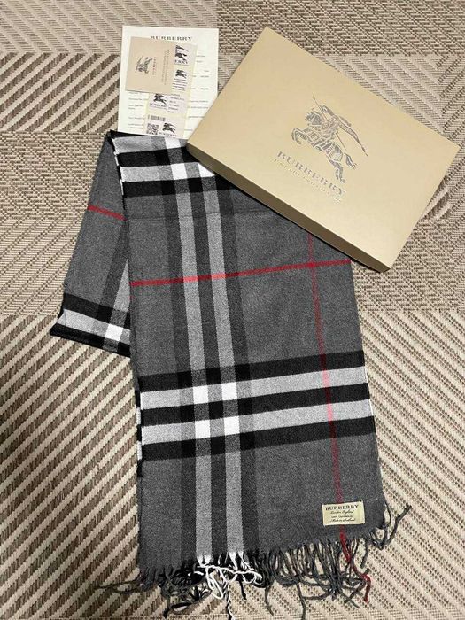 Шарф Burberry СІРИЙ КЛІТИНКА КАШЕМІР