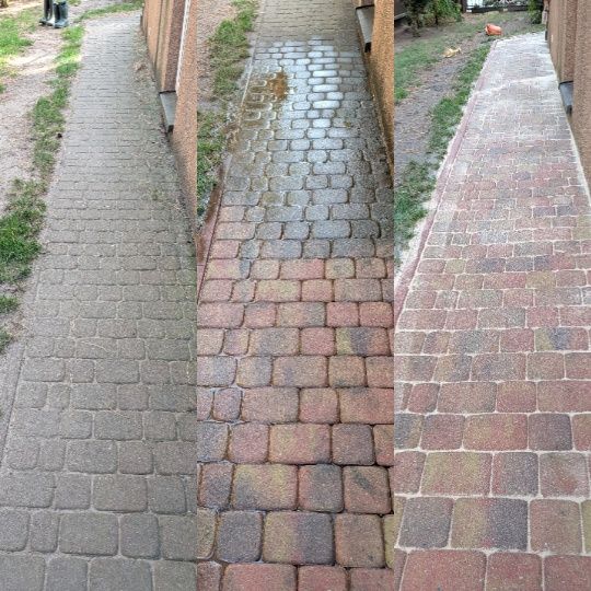 Brukarstwo | Ścieżki | Tarasy | Podjazdy | Równanie terenu | Odwodnienia, studnie, drenaże | Mycie kostki | Szybkie terminy realizacji