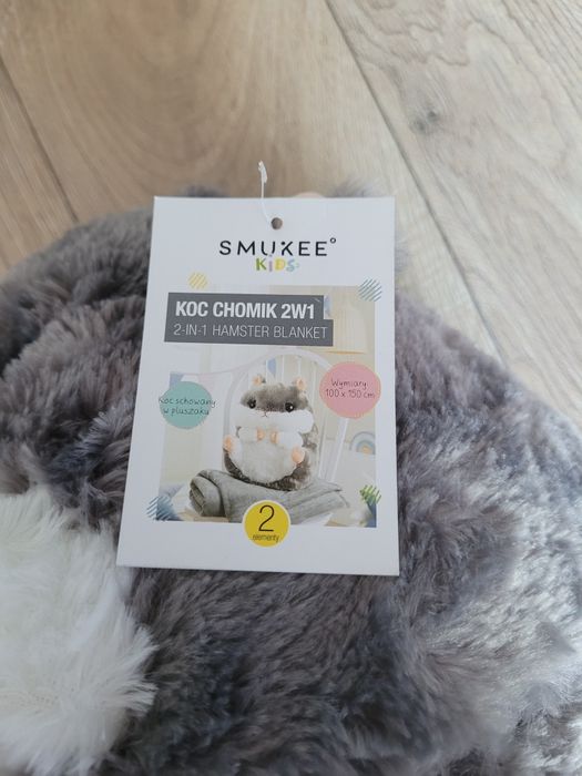 Chomik koc poduszka maskotka szary