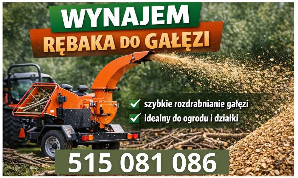 Wynajem rębaka do drewna i gałęzi