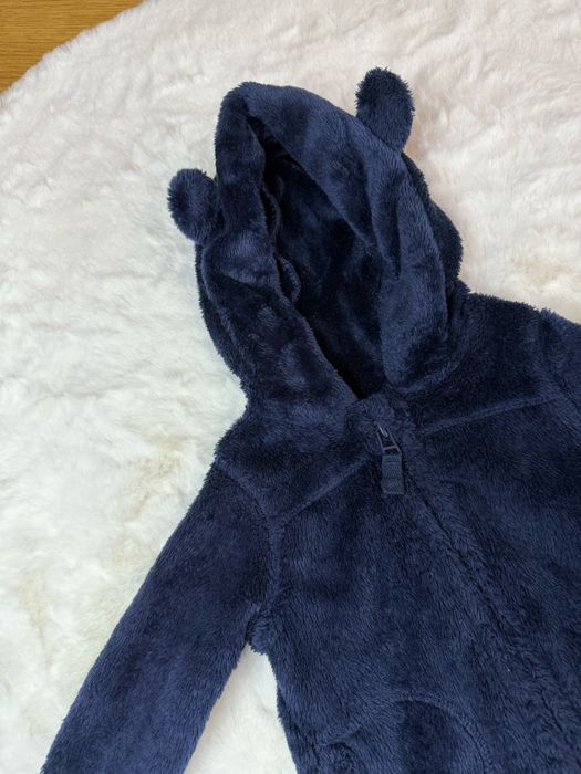 Granatowy polar z uszami dla dziewczynki ciepła bluza