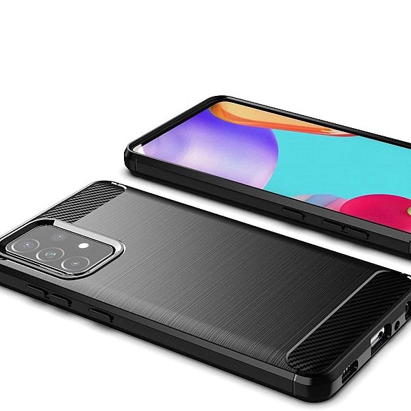 Carbon Case elastyczne etui pokrowiec Samsung Galaxy A72/4G czarny