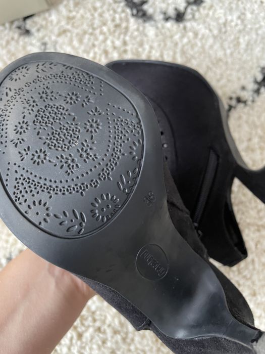 Buty szpilki sandałki Garaceland 36 czarne rzymianki paski Deichmann