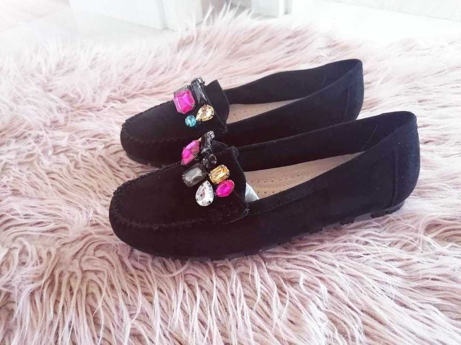 Pięknie mokasynki – beżowe i czarne – wszystkie rozmiary