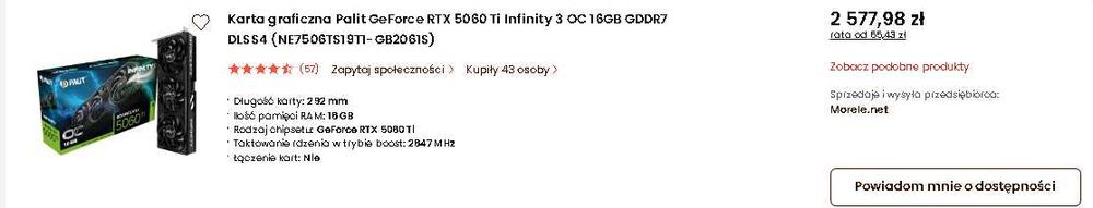 Sprzedam mocny PC Ryzen 7-8700F  RTX 5060 Ti 16GB