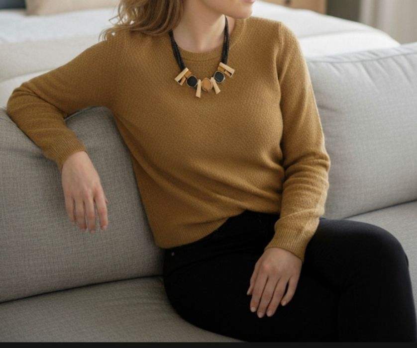 Sweterek,sweter musztardowy, M