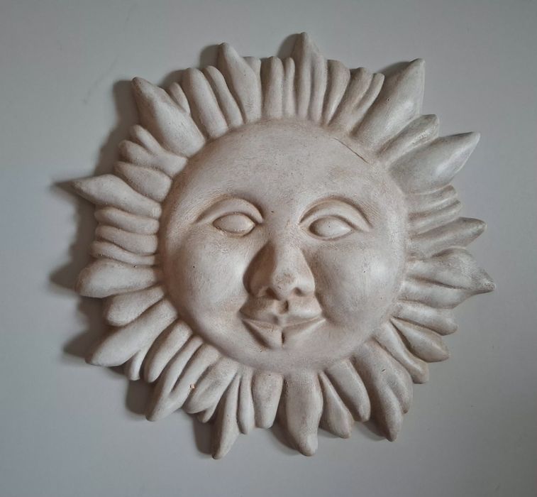 Sol e Lua Escultura Decorativa Gesso / Sun & Moon - Plaster Sculpture