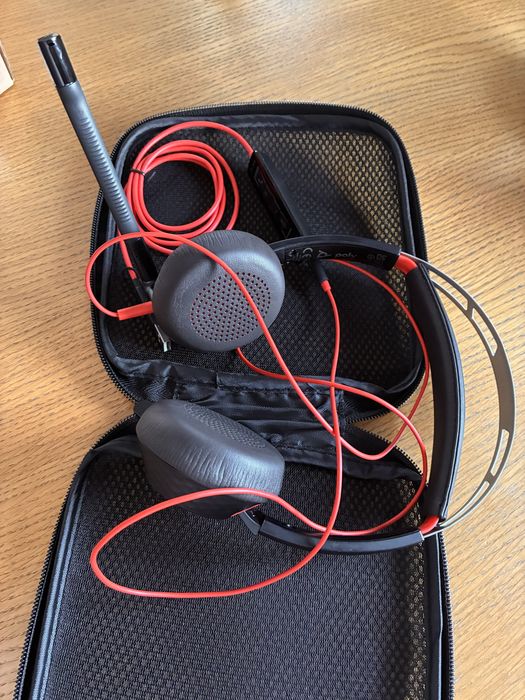 Słuchawki nauszne Poly BlackWire 5220 8X231AA Czarny czerwony