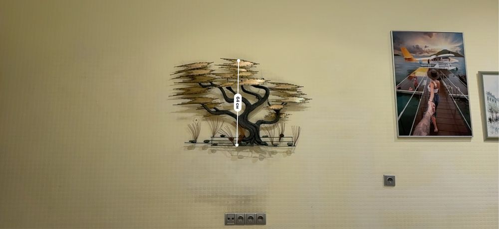 Скульптура панно «Бонсай» з теплим підсвічуванням