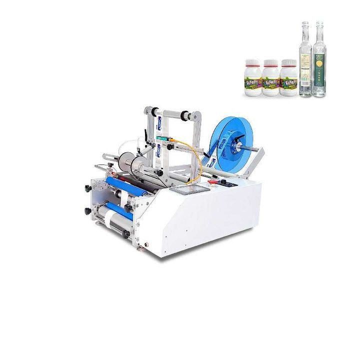 Máquina de rotulagem semiautomática para latas de garrafas redondas